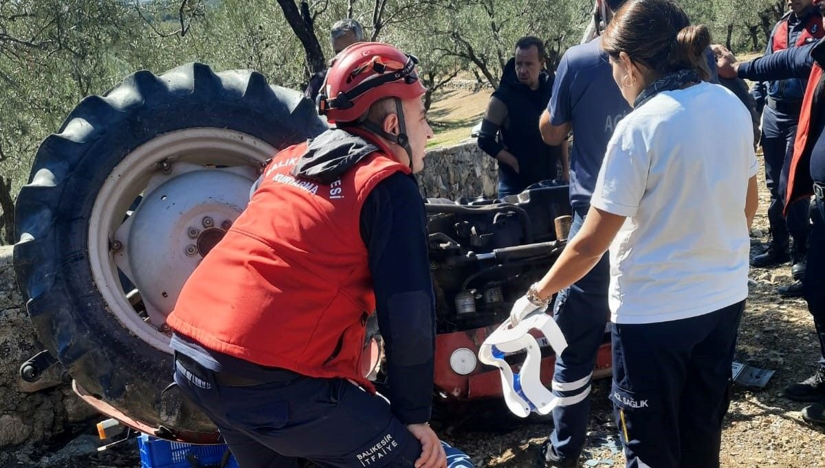 balikesirde traktor devrildi surucu yaralandi lpUPqxCq